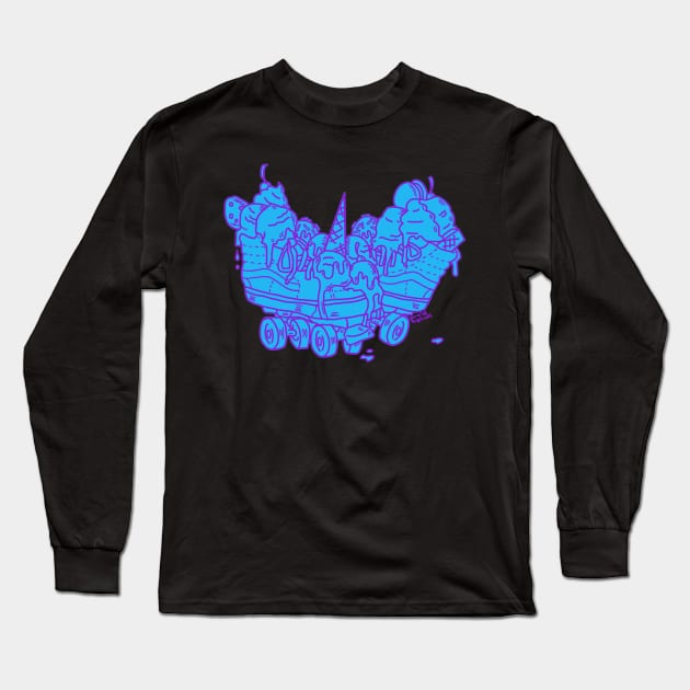 Ice Cream Trux (blue version) Long Sleeve T-Shirt by DixxieMae